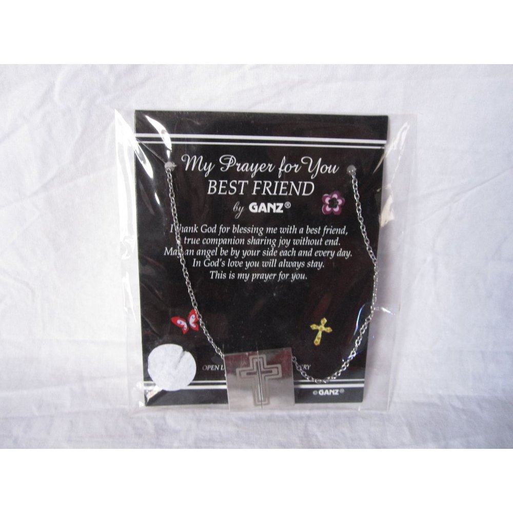 NEW My Prayer For You Best Friend Cross by Ganz Silver Locket Necklace Beautiful